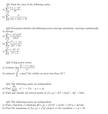 Answered: a) Find the sum of the following… | bartleby