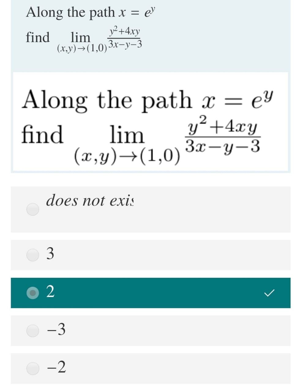 Answered Along The Path X E Y 4 Xy Find Lim Bartleby