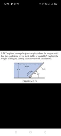 Answered: 3.70 The Plane Rectangular Gate Can… | Bartleby