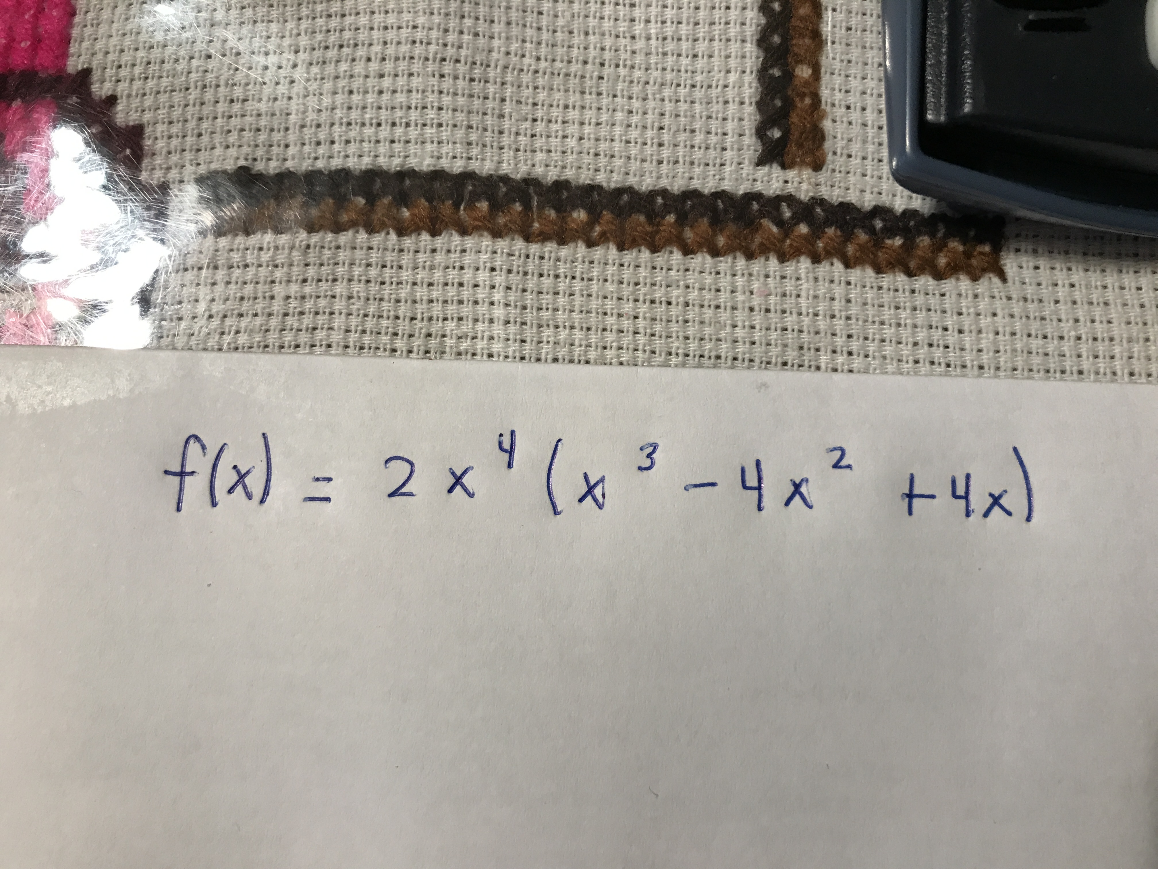 f(x) = 2 x' (x 3 -4x? +4x)
