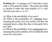 Answered: Problem #6 – A Sequence Of 12 Data Bits… | Bartleby