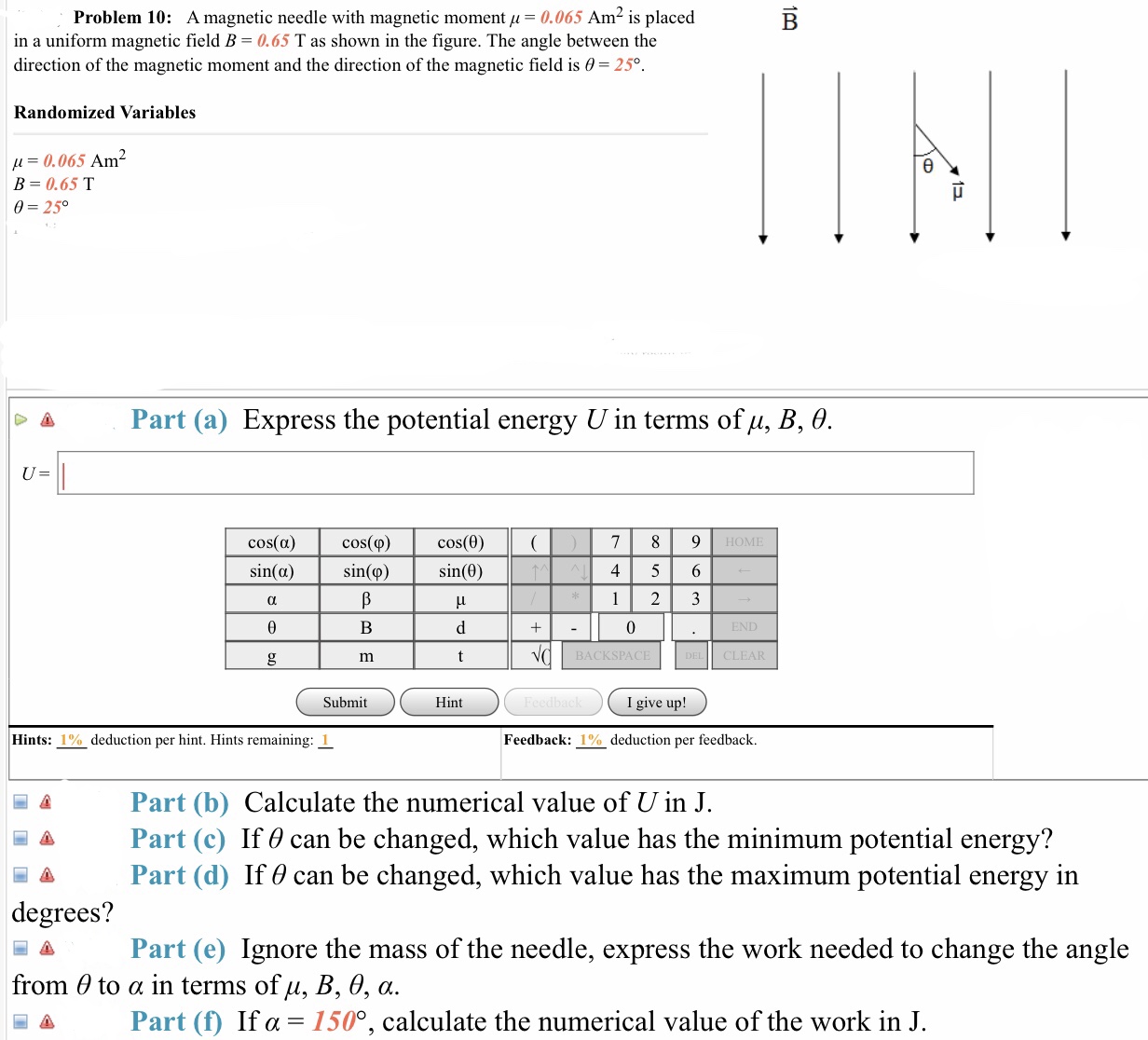 Answered: Problem 10: A Magnetic Needle With… | Bartleby