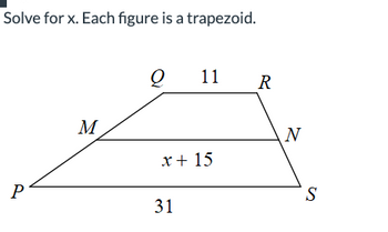 Answered: Olve for x. Each figure is a trapezoid. | bartleby