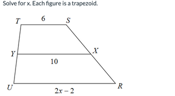 Answered: Solve for x. Each figure is a… | bartleby