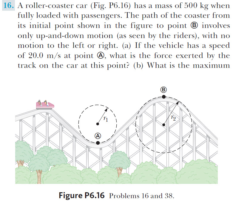 Answered 16. A roller coaster car Fig. P6.16 bartleby