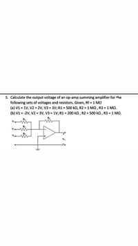 Answered: 5. Calculate The Output Voltage Of An… | Bartleby