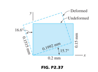 - Deformed
-Undeformed
16.6
0.1992 mm
15.7°
0.2 mm
FIG. P2.37
0.1515 mm
0.15 mm
