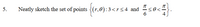 Neatly sketch the set of points {(r,e): 3<rs4 and
5.
