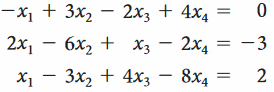 -x1 + 3x2 – 2x3 + 4x4 =
2x1
2x, — 6х, + х, — 2х,
-3
8X4
х, — 3х, + 4x3
||
