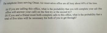 Answered: The Telephone Lines Serving Air… | Bartleby