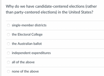 Answered: Why Do We Have Candidate-centered… | Bartleby