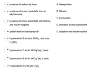 Answered: presence of yellow oily layer A.… | bartleby