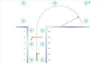 **Diagram Explanation:**

This illustration depicts an electric and magnetic field interaction on a charged particle. Here's a detailed breakdown of the components:

1. **Charged Particle:**
   - A positively charged particle is indicated at the bottom, denoted by a "+". It is initially moving vertically upward with velocity \(\vec{v}\).

2. **Electric Field (\(\vec{E}\)):**
   - Represented by an orange arrow pointing to the left, indicating the direction of the electric field. This field exerts force on the charged particle perpendicular to its initial velocity.

3. **Magnetic Field (\(\vec{B}\)):**
   - Denoted by blue circles with dots at the center, indicating that the magnetic field is pointing out of the plane of the page.

4. **Forces and Motion:**
   - The force due to the electric field will act to the left, redirecting the movement of the charged particle horizontally.
   - As the particle enters the region with the magnetic field, it experiences a force perpendicular to both its velocity and the magnetic field direction (perpendicular to the page). This results in a circular motion of the particle, with the radius denoted by \(r\).
   - The dashed line shows the path of the charged particle under the combined influence of the electric and magnetic fields.

5. **Conducting Plates:**
   - Two conducting plates are on either side of the particle's initial path. The left plate is marked with negative signs (-), and the right plate with positive signs (+). These are likely the source of the electric field \(\vec{E}\).

This diagram effectively illustrates the interaction and resultant motion when a charged particle is subjected to perpendicular electric and magnetic fields.