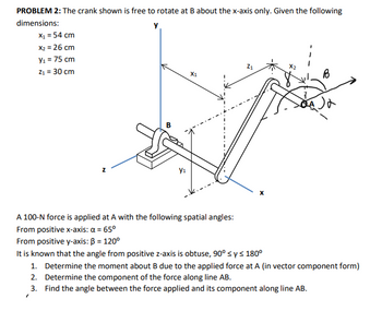 Answered: PROBLEM 2: The crank shown is free to… | bartleby