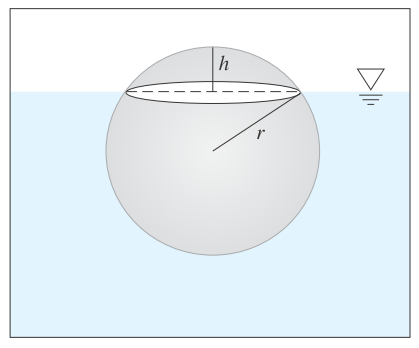 Chapter 1, Problem 25P, 1.25	Use Archimedes’ principle to develop a steady-state force balance for a spherical ball of ice 