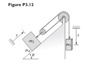 Chapter 3, Problem 3.12P, Instead of using the system shown in Figure 3.2.6a to raise the mass m2 . An engineer proposes to , example  1