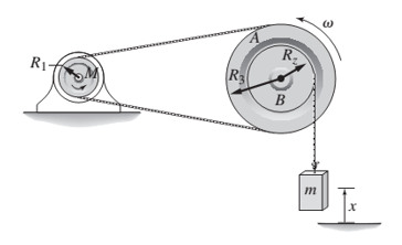 Chapter 3, Problem 3.8P, A motor supplies a moment M to the pulley of radius R1 (Figure P3.8). A belt connects this pulley to 