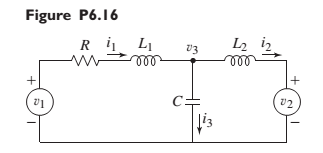 Chapter 6, Problem 6.16P, Obtain the model of the currents i1 , i2 , and the voltage v3 , given the input voltages v1 and v2 , 