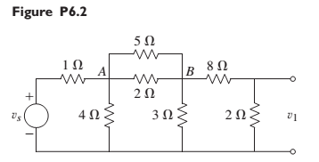 Chapter 6, Problem 6.2P, Determine the voltage v1 in terms of the supply voltage vs for the circuit shown in Figure P6.2. 