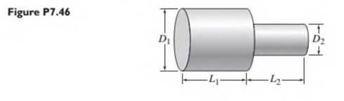 Chapter 7, Problem 7.46P, The copper shaft shown in Figure P7.46 consists of two cylinders w ith the following dimensions: — 