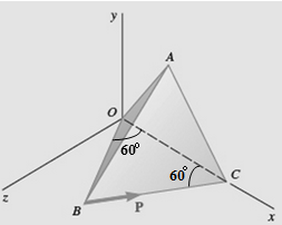 Chapter 3, Problem 108RP, A regular tetrahedron has six edges of length a. A force P is directed as shown along edge BC. 