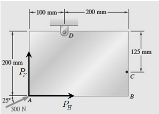 Chapter 3.1, Problem 5P, A 300-N force is applied at A as shown. Determine (a) the moment of the 300-N force about D, (b) the 