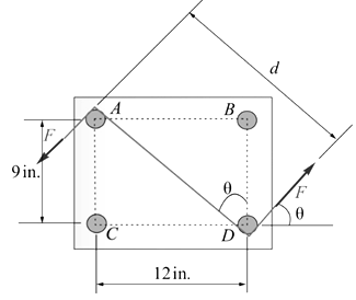Chapter 3.3, Problem 53P, Four 112-in. -diameter pegs are attached to a board as shown. Two strings are passed around the pegs 