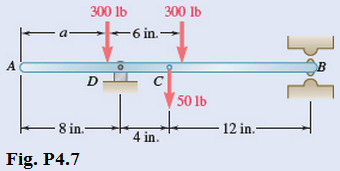 Chapter 4.1, Problem 7P, For the beam and loading shown, determine the range of the distance a for which the reaction at B 