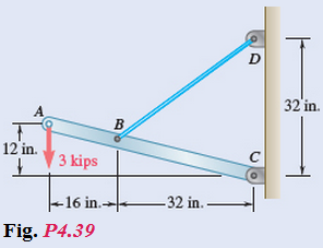 Chapter 4.2, Problem 39P, For the boom and loading shown, determine (a) the tension in cord BD, (b) the reaction at C. 