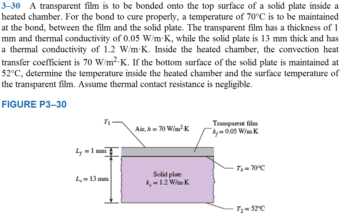 Chapter 3, Problem 30P, A transparent film is to be bonded onto the top surface of a solid plate inside a heated chamber. 
