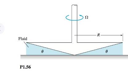 Chapter 1, Problem 1.56P, The device in Fig. P1.56 is called a cone-plate viscometer [29]. The angle of the cone is very 