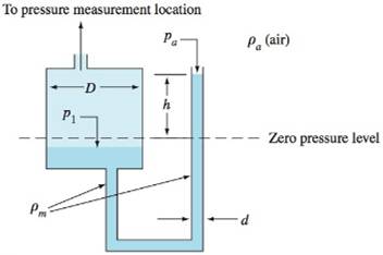 Fluid Mechanics, Chapter 2, Problem 2.1CP , additional homework tip  1