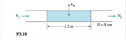Chapter 3, Problem 3.10P, Water flowing through an 8-cm-diameter pipe enters a porous section, as in Fig. P3.10, which allows 