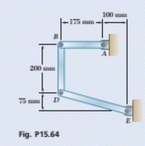 Chapter 15.2, Problem 15.64P, In the position shown, bar AB has angular velocity of 4 rad/s clockwise. Determine the angular 