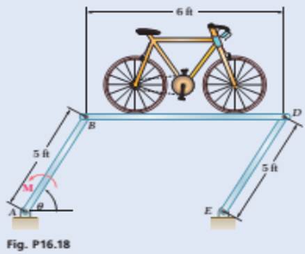 Chapter 16.1, Problem 16.18P, A prototype rotating bicycle rack is designed to save space at a train station. The combined weight 