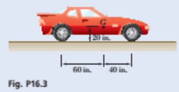 Chapter 16.1, Problem 16.3P, Knowing that the coefficient of static friction between the tires and the road is 0.80 for the 