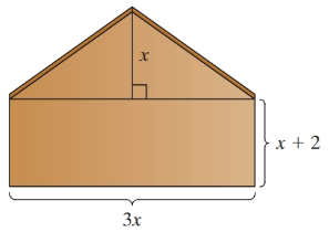 Chapter 1.5, Problem 26PE, The front face of a house is in the shape of a rectangle with a Queen post roof truss above. The 