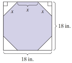 Chapter 1.5, Problem 44PE, An artist has been commissioned to make a stained glass window in the shape of a regular octagon. 