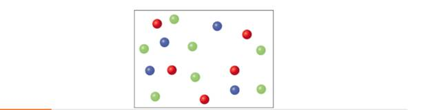 Chapter 10.5, Problem 5CP, In the following diagram, each color represents a different gas molecule. Calculate the mole 