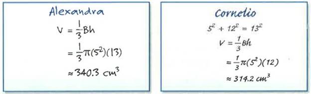 Geometry, Student Edition, Chapter 12.5, Problem 37HP , additional homework tip  4