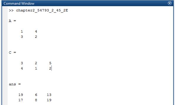 MATLAB: A Practical Introduction to Programming and Problem Solving, Chapter 2, Problem 45E , additional homework tip  2
