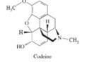 Chapter 16, Problem 53E, Codeine, C12H21O2N , is an opiate and antidiarrheal properties, and is widely used. In water, 