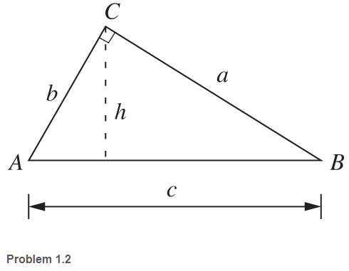 Chapter 1, Problem 1.2P, In the right triangle ABC shown, c = 25 ft and angle A = 48°. a. Determine side a. b. Determine side 