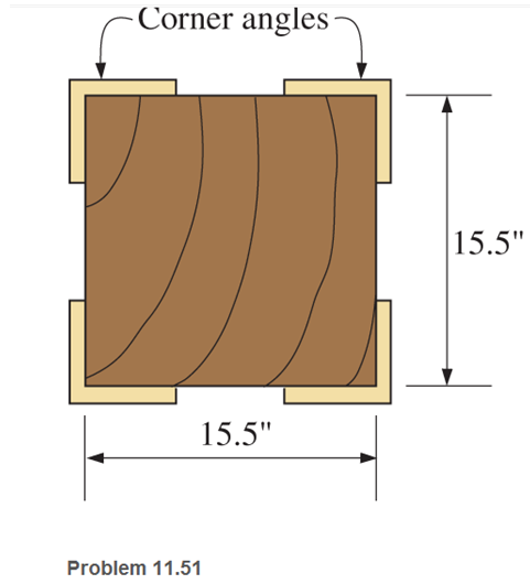 Chapter 11, Problem 11.51SP, A redwood timber member having a 16 -in.-square cross section is reinforced with an ASTM A36 