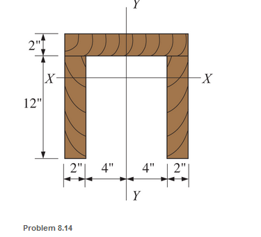 Chapter 8, Problem 8.14P, Calculate the moment of inertia with respect to the X-X centroid as of the built-up timber member 