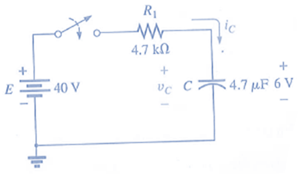 Chapter 10, Problem 29P, The capacitor in Fig. 10.101 is initially charged to 6 V with the polarity shown. a. Write the 