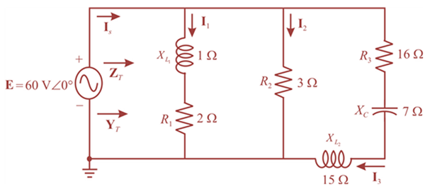 Chapter 17, Problem 10P, For the network in Fig. 17.47: a. Find the total impedance ZT and the admittance YT. b. Find the 