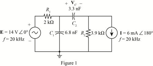 Chapter 19, Problem 4P, Using superposition, determine the voltage across the capacitor C2 for the network of Fig. 19.108. 