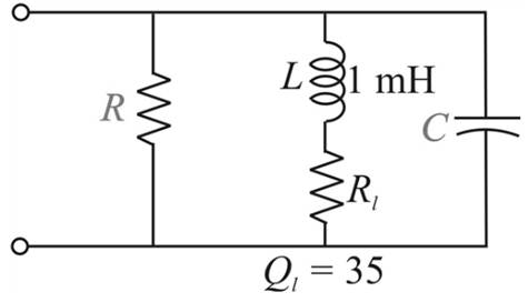 Chapter 21, Problem 17P, The network shown in Fig. 21.58 is to resonate at 2106/2Hz and have a bandwidth of 100,000/2Hz . If 