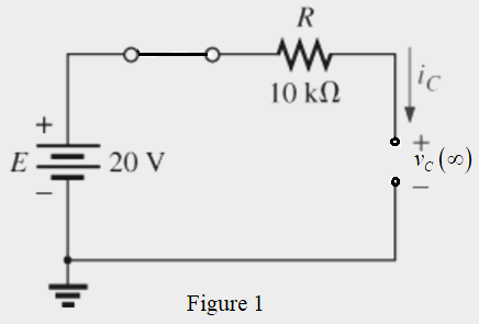 Chapter 25, Problem 16P, The capacitor in Fig. 25.57 is initially charged to 5 V, with the polarity indicated in the figure. 